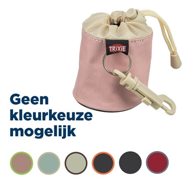 Trixie Dog Activity snack pouch with drawstring and clip, various colors, 7x9 cm.