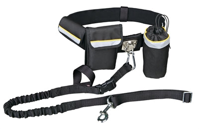 Trixie heupriem met jogginglijn zwart voor hands-free lopen met hond.