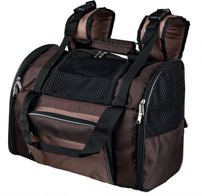 Trixie Hondentas Shiva brown beige with padded base and side pockets.