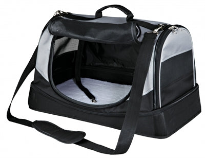 Trixie Hondentas Holly in zwart/grijs with shoulder strap and removable jacquard print cover.
