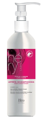 Hery Crèmespoeling Voor Lang Haar 200 ml, conditioner for long-haired dogs, enhances coat softness and shine.