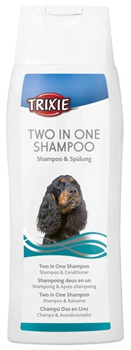 Trixie Shampoo 2-In-1 bottle for dogs, 250 ml, with natural ingredients.
