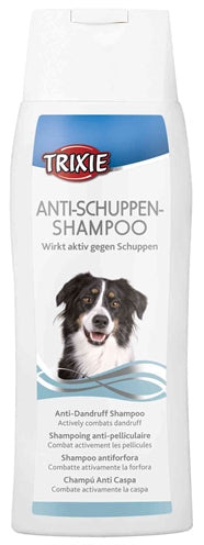 Trixie Shampoo Anti-Roos 250 ml for dogs packaging.