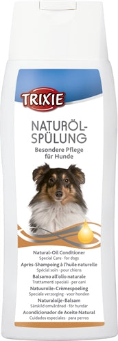 Trixie Natuurolie Crèmespoeling 250 ml for dogs with macadamia and sea buckthorn oils.