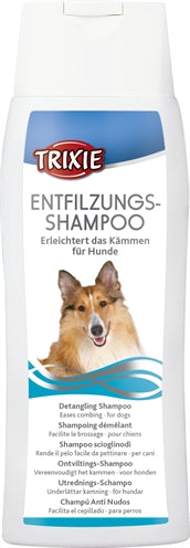Trixie Ontviltingsshampoo for dogs, 250 ml bottle, ideal for long-haired coats, prevents matting.