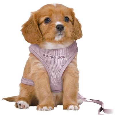 Trixie Junior Puppy harnas met riem lila, verstelbaar, maat M-L.