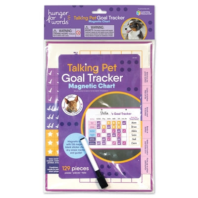 Hunger For Words Talking Pet Goal Tracker with magnetic chart and accessories.