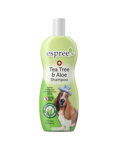 Espree Shampoo Tea Tree Aloe for pets, 355 ml bottle.