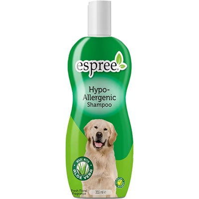 Espree Shampoo Hypo-Allergeen with Aloe Vera for sensitive skin, 355 ml bottle.