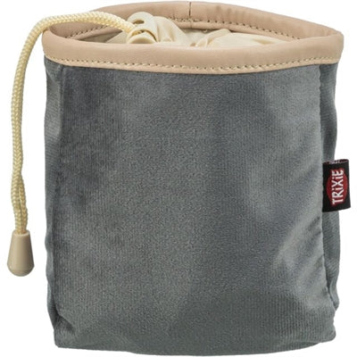 Trixie velours snackzakje with drawstring and clip, 9x9x14 cm.