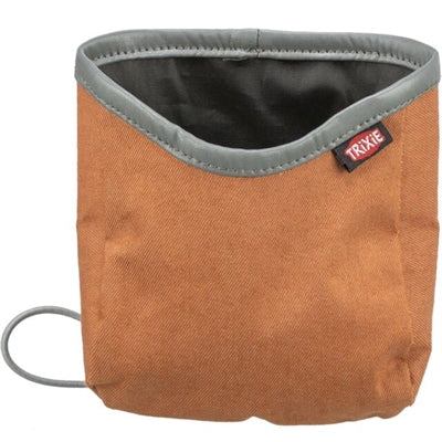Trixie Beloningszakje Snackzakje in brown fabric with elastic closure, for keeping treats handy.