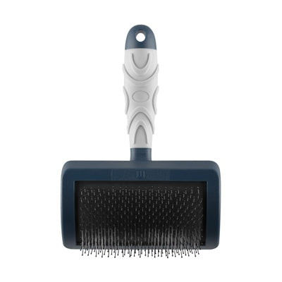 Mikki Doodle Slickerborstel for pet grooming with ergonomic handle.